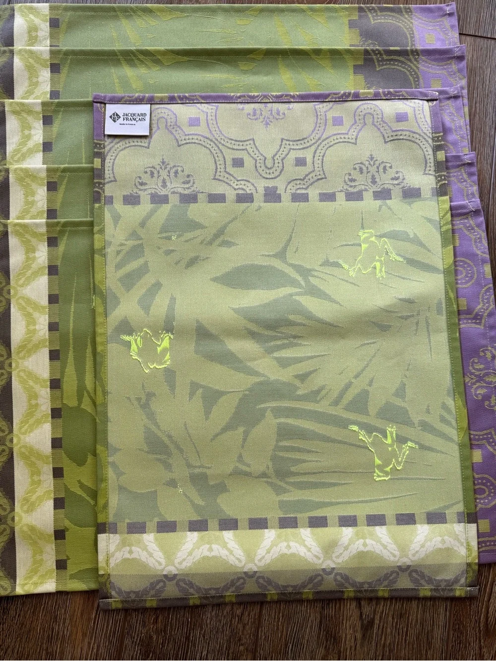 Le Jacquard Français Bahia 6 Placemats FROGS